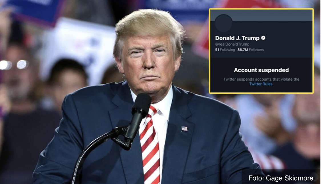 Fullskaligt informationskrig när techjättarna raderar Trump och hundratals andra stora konton från sociala medier